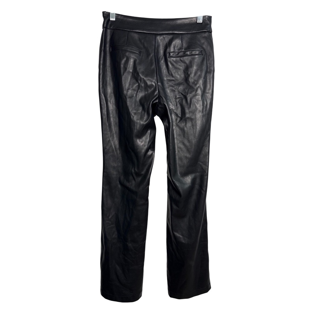 Avec Les Filles Faux Leather Flared Pants Size 2 Black Edgy Biker Rocker Grunge - Picture 4 of 8